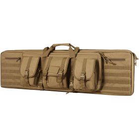 Rifle Bag, 42 inch Tactical Double Long Gun Bag, Soft Rifle Case with Lockable Zipper, Portable Handle & Shoulder Strap