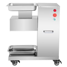 110V Commercial Meat Cutter Machine 1100LB/H Electric Meat Cutting Machine 750W Commercial Meat Slicer 3mm Blade Restaurant Food Slicer Stainless